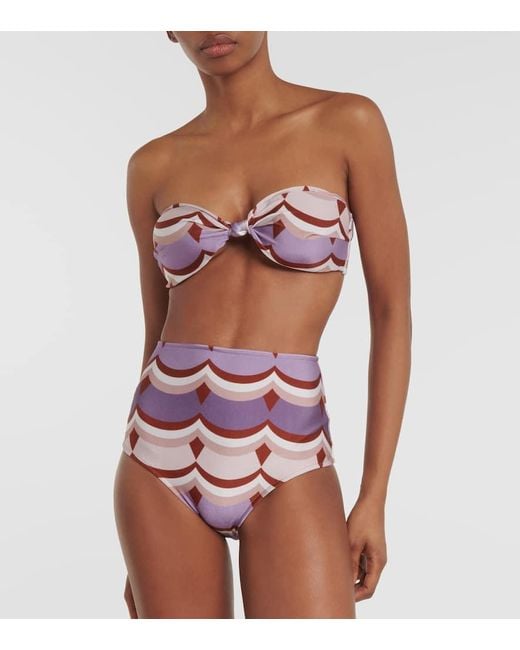 Adriana Degreas Pink Bedruckter Bikini Vintage Waves