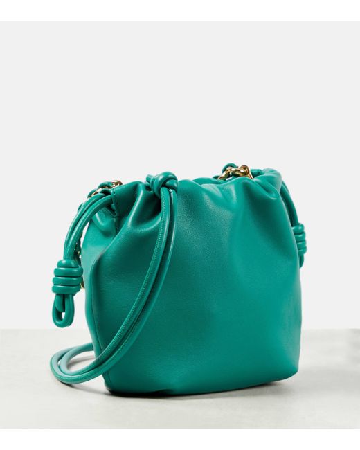 Loewe Blue Flamenco Round Leather Tote Bag