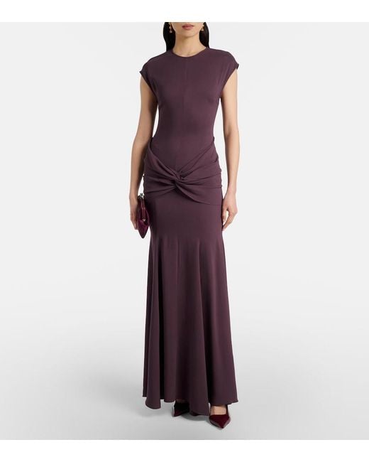 TOVE Purple Ames Gathered Jersey Maxi Dress