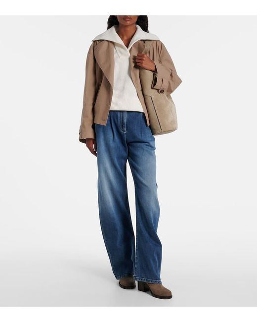 Brunello Cucinelli White Wool, Cashmere And Silk Sweater