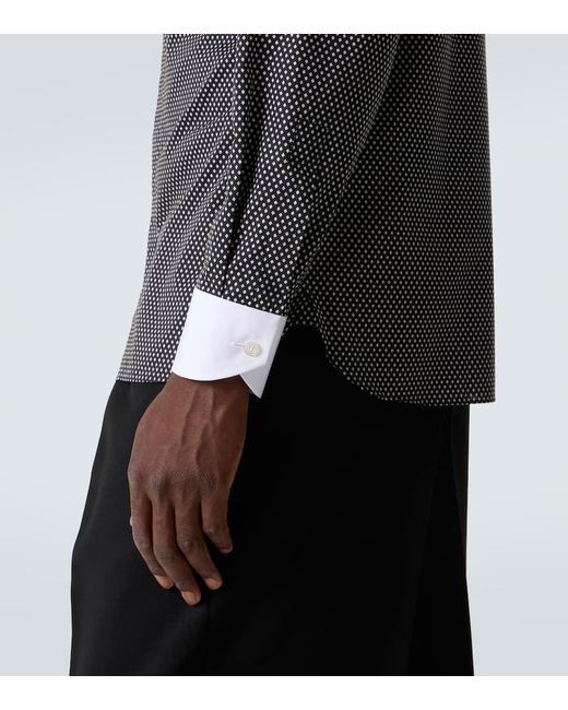 Camisa De Popelin De Algodon Con Lunares Tom Ford de hombre de color Blue