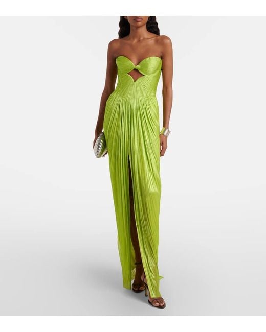 Maria Lucia Hohan Green Stephanie Silk Tulle Bustier Gown