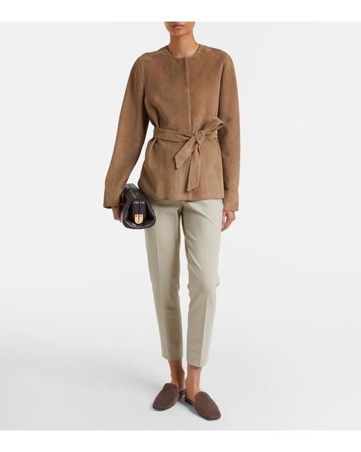 Max Mara Natural Cropped Jersey Slim Pants