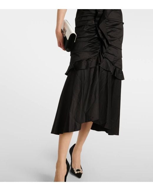 Carolina Herrera Black Midikleid Aus Einem Baumwollgemisch