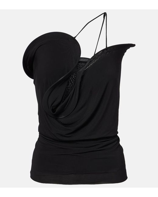 Christopher Esber Black Wave Coil Jersey Top