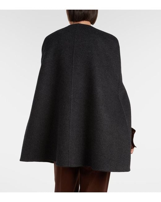 Gucci Black Caban Horsebit Wool Cape
