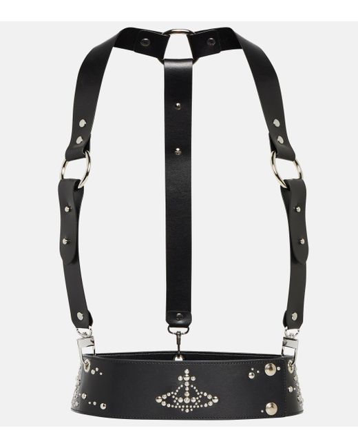 Vivienne Westwood Black Studded Leather Harness Top