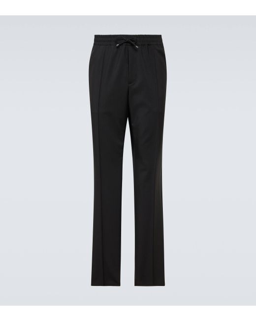 Pantalon slim en laine et mohair Valentino pour homme en coloris Black