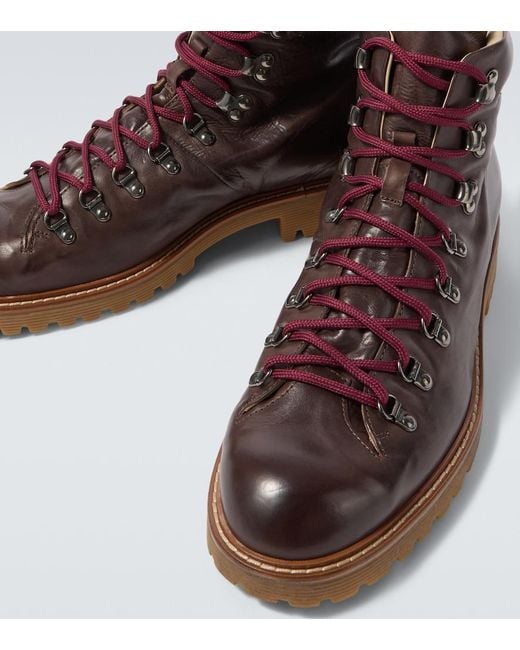 Stivali Stringati di Eleventy in Brown da Uomo