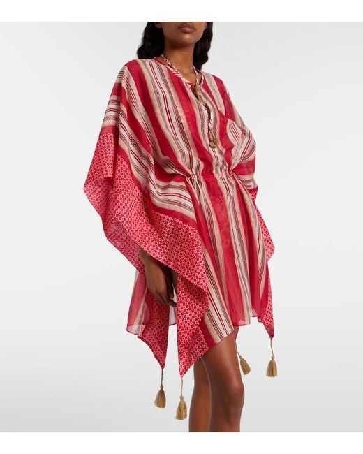 Isabel Marant Red Printed Cotton And Silk Kaftan