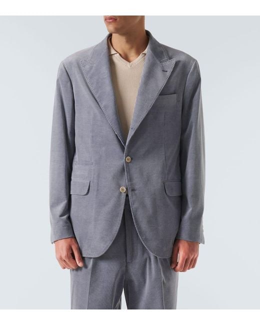 Traje de pana de mezcla de algodon Brunello Cucinelli de hombre de color Azul Lyst
