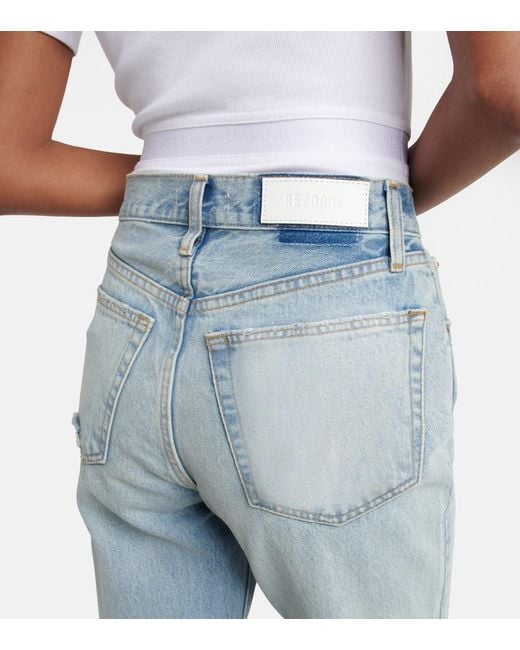 Re/done Blue High-Rise Bootcut Jeans