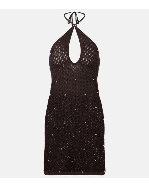 Staud Black Isola Crochet Embellished Cotton Beach Dress