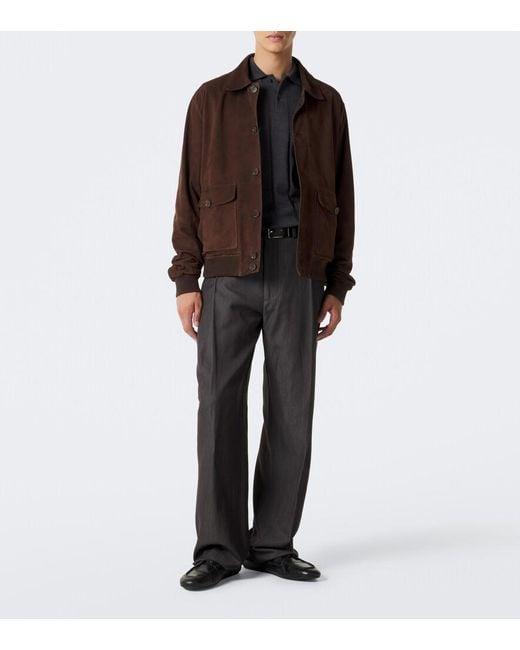 Arma Brown Tomme Reversible Suede Blouson Jacket for men
