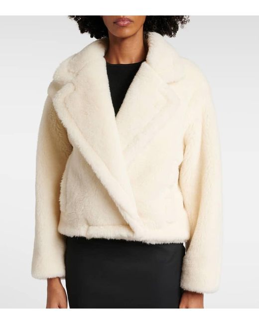 Max Mara Natural Oggeri Alpaca, Wool, And Silk Teddy Coat