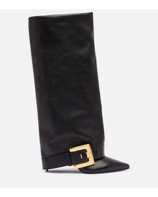 Balmain Black Stiefel Anthem Aus Leder