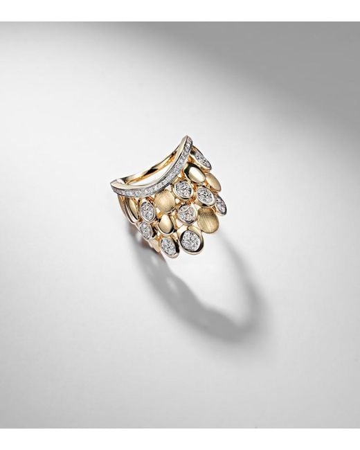 Rainbow K White Blossom 14Kt Pinky Ring With Diamonds