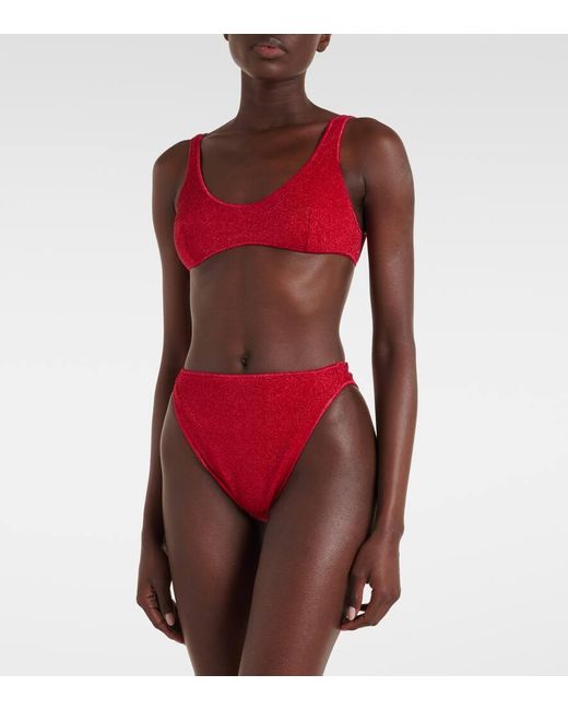 Oseree Red Bikini aus Lame