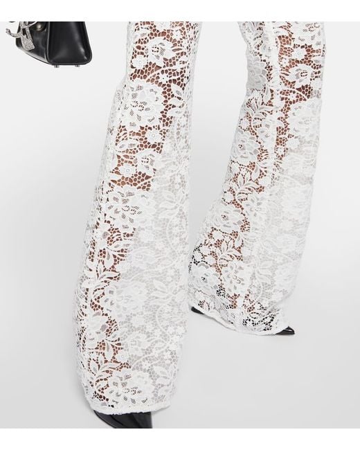 High-rise guipure lace pants in white - Zimmermann