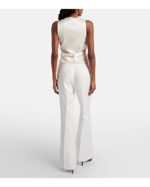 Vince White Mid-Rise Flared Pants