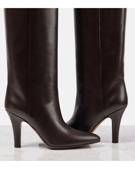 The Row Black Prudence Leather Knee-High Boots