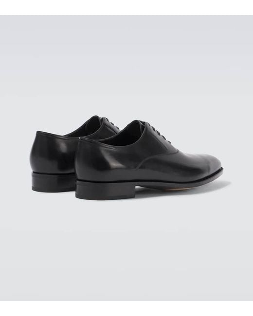 John Lobb Black Luke Leather Oxford Shoes for men