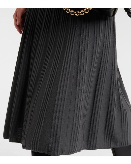 Jupe Midi En Maille De Laine Joseph en coloris Gray
