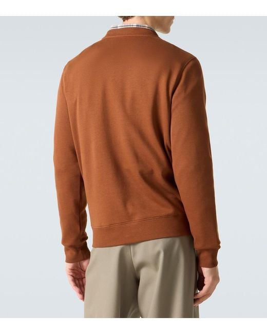 Moncler Brown Moncler Cotton Blend Logo Sweatshirt for men