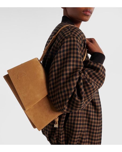 Christian Louboutin Brown Baggy Small Suede Shoulder Bag