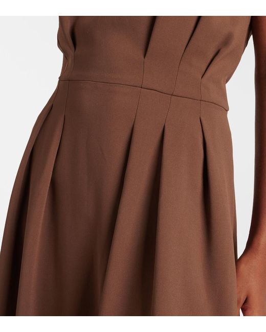 Joseph Brown Pleated Cady Midi Dress