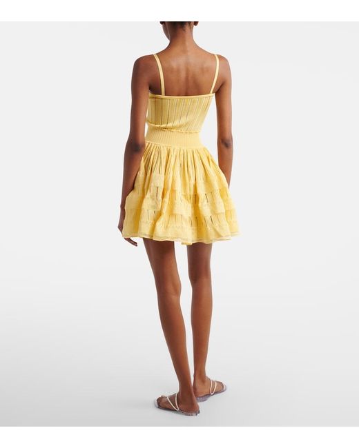 Alaïa Yellow Knitted Minidress