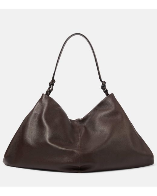 The Row Brown Samia Leather Shoulder Bag