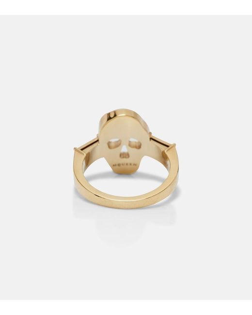 McQueen White Crystal-Embellished Ring