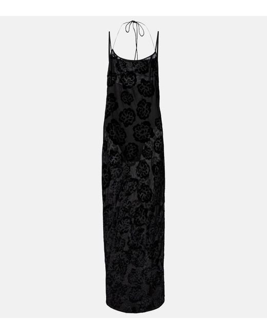 Sir Black Vittoria Embroidered Sheer Maxi Dress