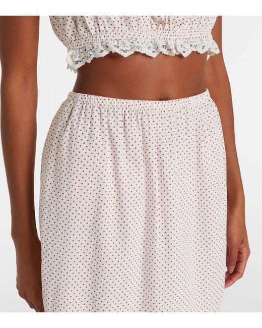 Jupe Marlowe En Coton Et Dentelle A Pois Posse en coloris White