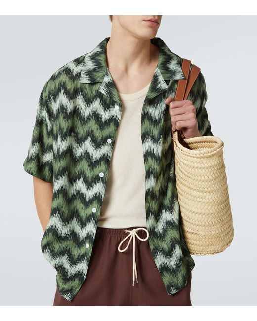 Missoni Green Zig Zag Bowling Shirt for men