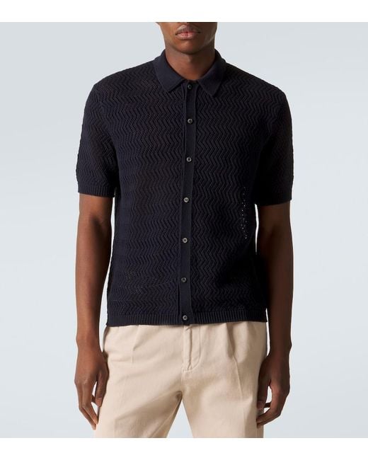 Ralph Lauren Blue Chevron Cotton Polo Shirt for men
