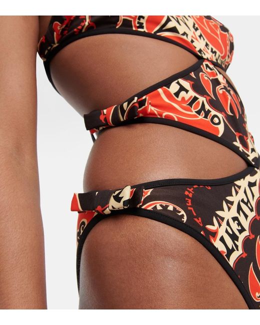 Valentino White Mini Bandana Halterneck Swimsuit