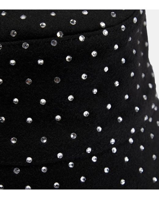 Ruslan Baginskiy Black Embellished Wool Bucket Hat