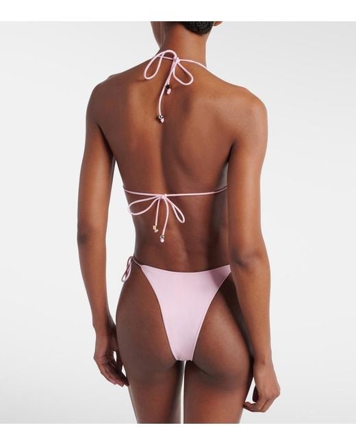 Jacquemus Pink Beaded Bikini Top