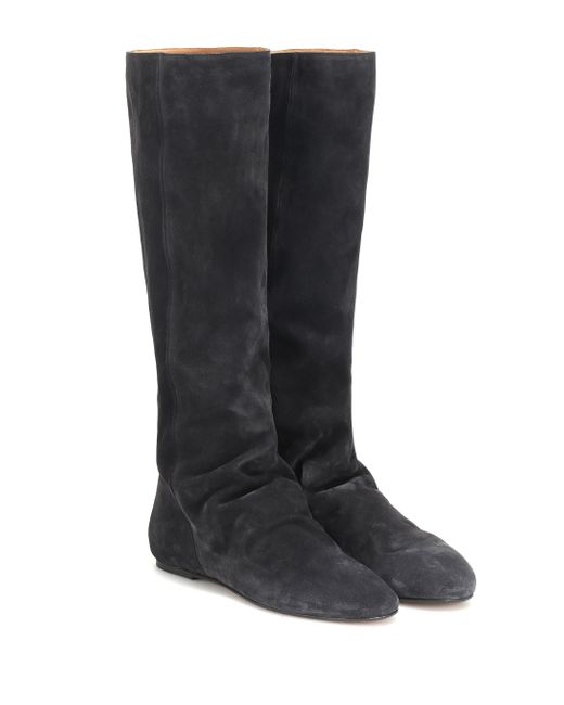 Isabel Marant Slouchy Suede Boots in Black - Lyst
