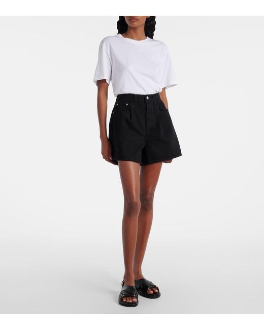 Agolde Black Rhoda Denim Shorts