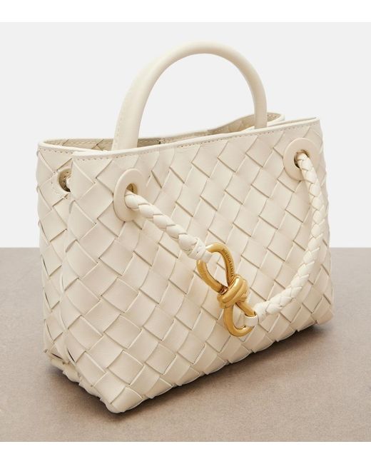 Bottega Veneta Natural Andiamo Mini Leather Top-Handle Bag