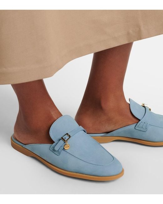 Tod's Blue Gommino Leather Mules