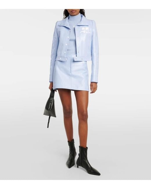 Jersey De Cuello Mock Acanalado Courreges de color Blue