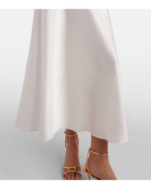 Doen White Midikleid Coraline Aus Seide Mit Spitze