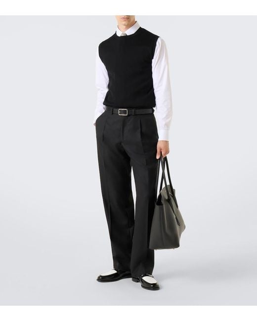 Manolo Blahnik Black Perry Leather Penny Loafers for men