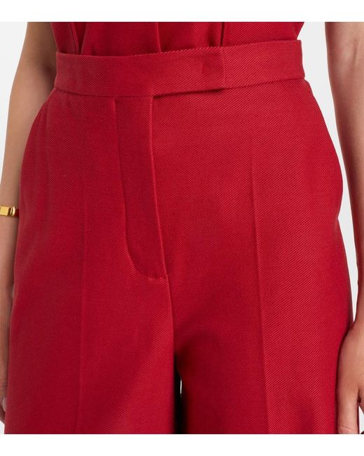 Max Mara Red Rito Cotton Wide-Leg Pants