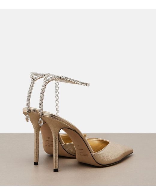 Jimmy Choo Natural Saeda Embellished Pumps