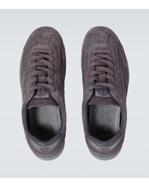 Stone Island Purple S0101 Suede Sneakers for men